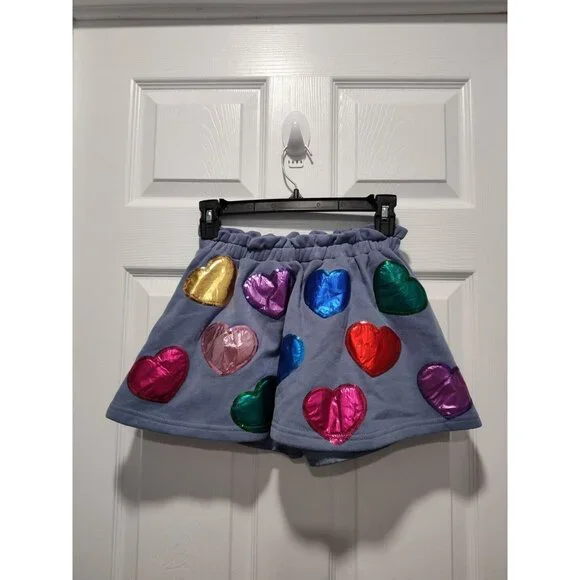 QUEEN OF SPARKLES Foil Heart Skort❤️💜💚💙🩷 10 Med - Picture 11 of 11